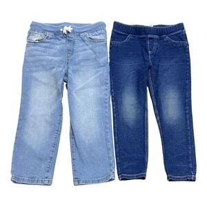 Girls 4T Jeans Bundle Okie Dokie & Jumping Beans Light & Dark Wash Like New